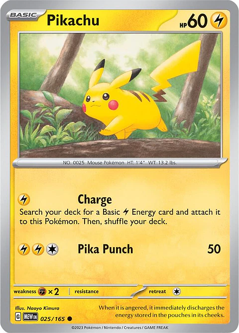 Pikachu - 025/165 - Common - MEW 