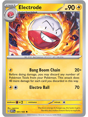 Electrode - 101/165 - Holo Rare - MEW 