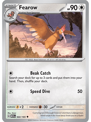 Fearow - 022/165 - Uncommon - Mew