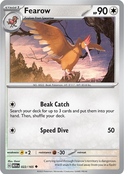 Fearow - 022/165 - Uncommon - Mew