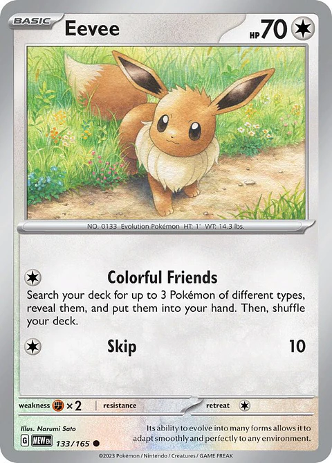  Eevee - 133/165 - Common - mew