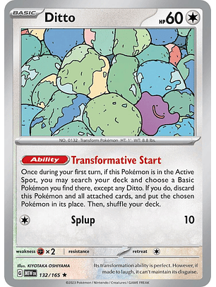 Ditto - 132/165 - Rare - mew