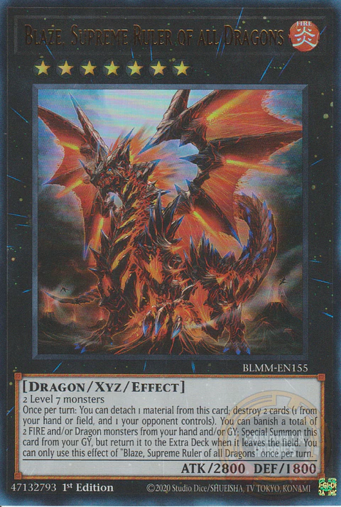 Blaze, Supreme Ruler of all Dragons - BLMM-EN155 - Ultra Rare 