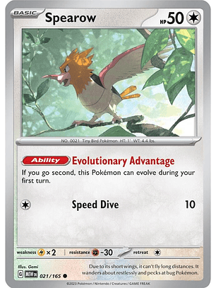 Spearow - 021/165 - Común - Mew