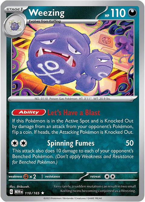 Weezing - 110/165 - Holo Rare - Mew