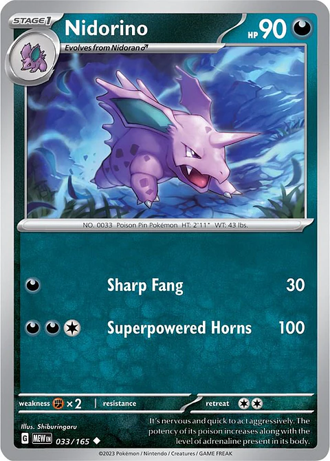 Nidorino - 033/165 - Uncommon - Mew