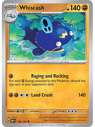 Whiscash - 109/197 - Uncommon - Obf