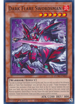 Dark Flare Swordsman - DUAD-EN019 - Common 