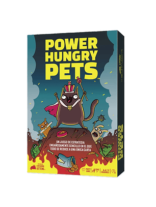 Exploding Kittens Power Hungry Pets: Juego de Cartas Estratégico 2-6 Jugadores