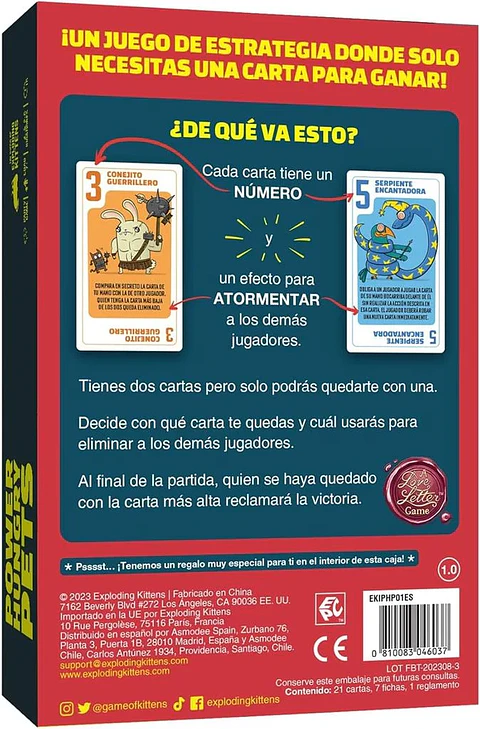 Exploding Kittens Power Hungry Pets: Juego de Cartas Estratégico 2-6 Jugadores
