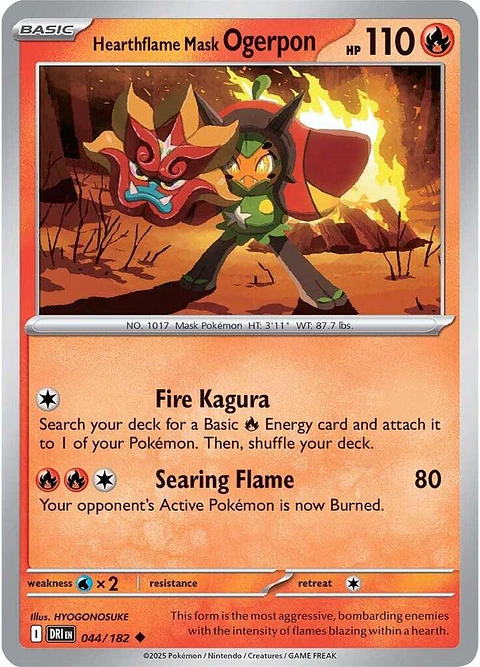 Hearthflame Mask Ogerpon - 044/182 - Uncommon - DRI 