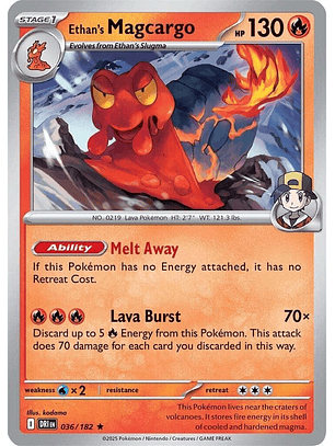 Ethan's Magcargo - 036/182 - Holo Rare - DRI 