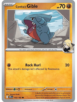 Cynthia's Gible - 102/182 - Common - DRI 