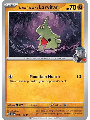 Team Rocket's Larvitar - 094/182 - Common - DRI 