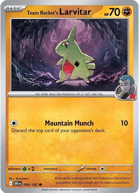Team Rocket's Larvitar - 094/182 - Common - DRI 