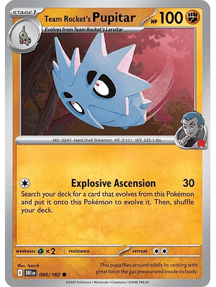 Team Rocket's Pupitar - 095/182 - Common - DRI 