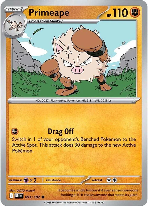 Primeape - 091/182 - Common - DRI 