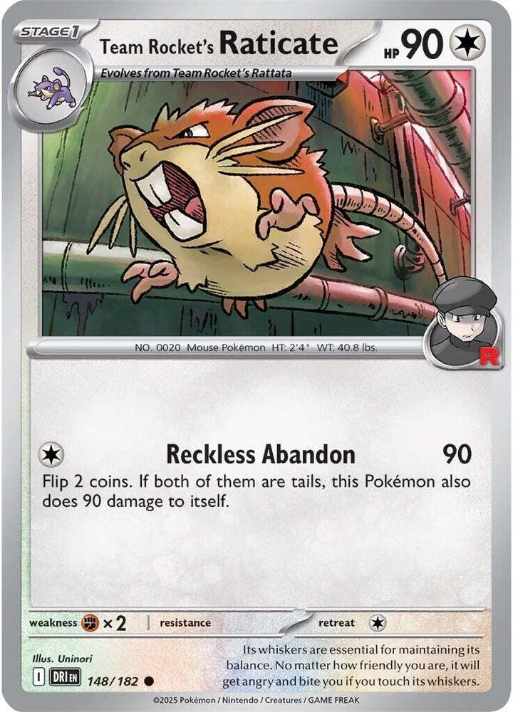 Team Rocket's Raticate - 148/182 - Common - DRI 1