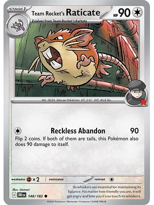 Team Rocket's Raticate - 148/182 - Common - DRI