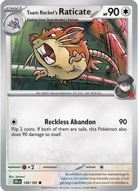 Team Rocket's Raticate - 148/182 - Common - DRI