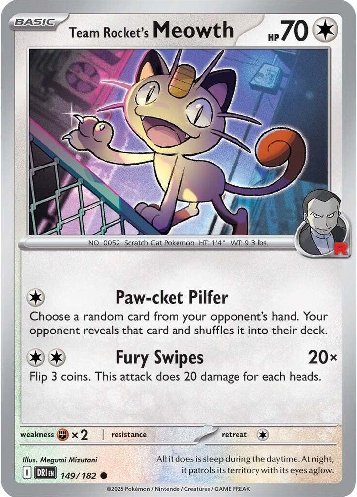 Team Rocket's Meowth - 149/182 - Common - DRI 1
