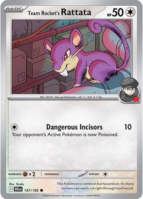 Team Rocket's Rattata - 147/182 - Common - DRI 