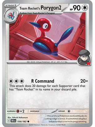 Team Rocket's Porygon2 - 154/182 - Common - DRI 