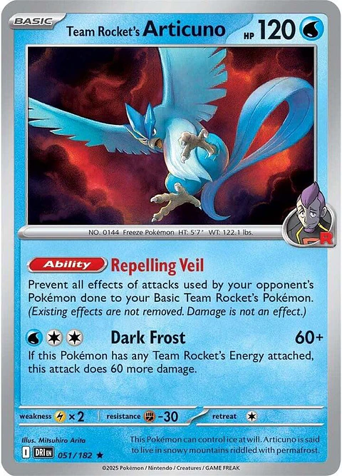 Team Rocket's Articuno - 051/182 - Holo Rare - DRI 