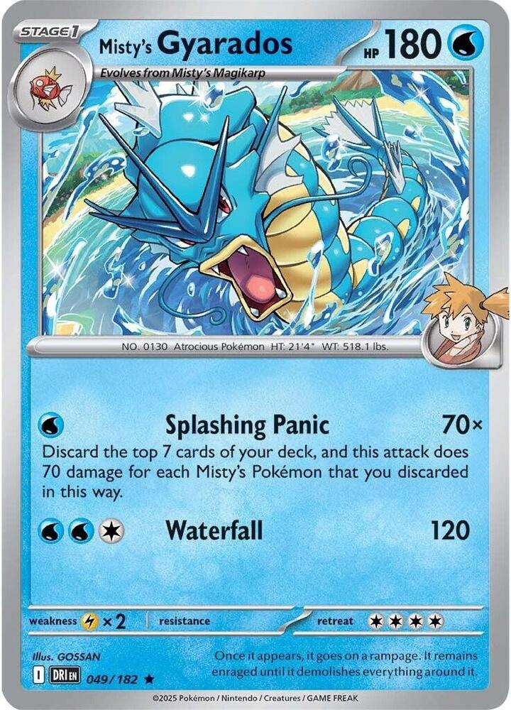 Misty's Gyarados - 049/182 - Holo Rare - DRI 1