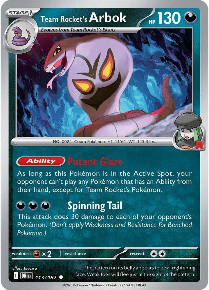 Team Rocket's Arbok - 113/182 - Uncommon - DRI  1