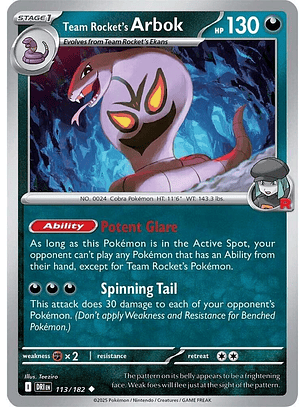 Team Rocket's Arbok - 113/182 - Uncommon - DRI 