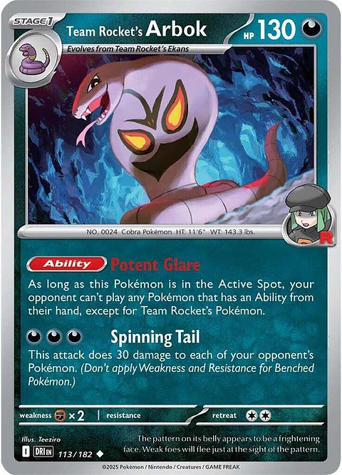Team Rocket's Arbok - 113/182 - Uncommon - DRI 