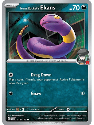 Team Rocket's Ekans - 112/182 - Common - DRI 