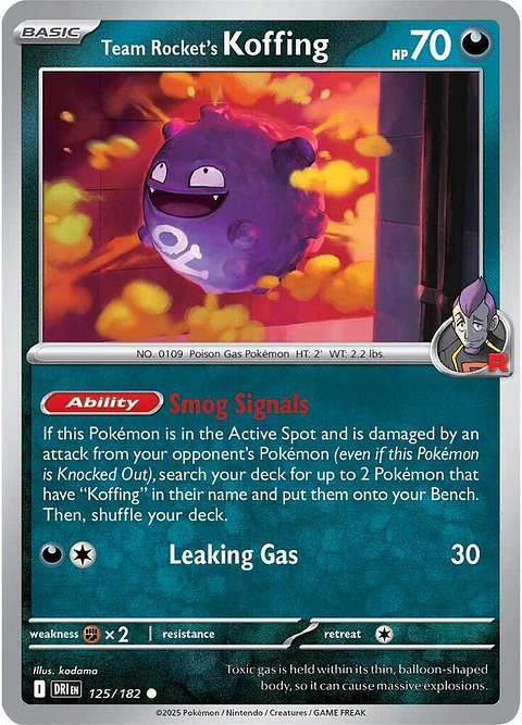 Team Rocket's Koffing - 125/182 - Common - DRI 