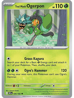Teal Mask Ogerpon - 026/182 - Uncommon - DRI 