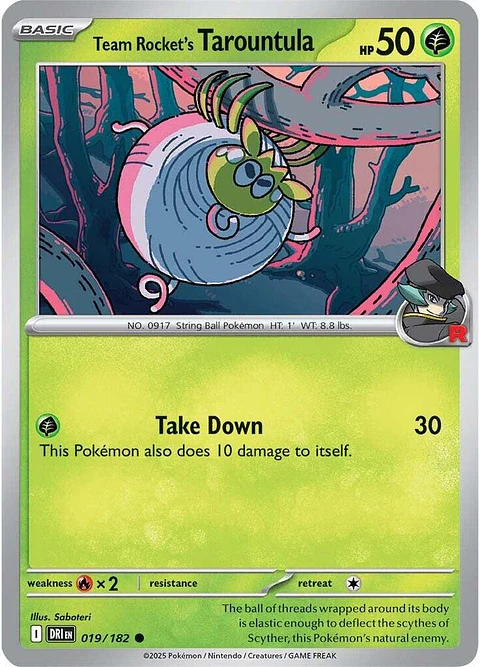 Team Rocket's Tarountula - 019/182 - Common - DRI 