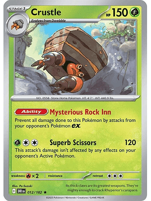 Crustle - 012/182 - Holo Rare - DRI 