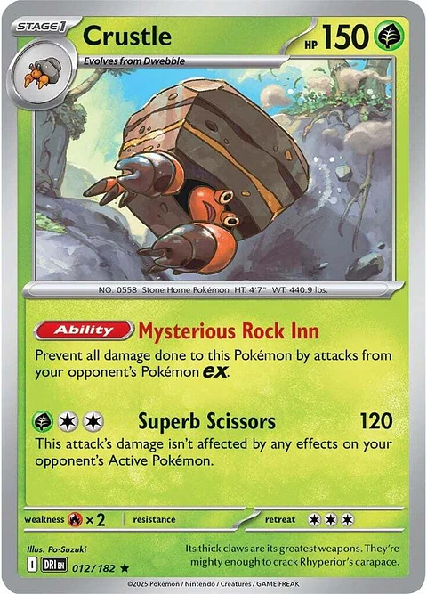 Crustle - 012/182 - Holo Rare - DRI 