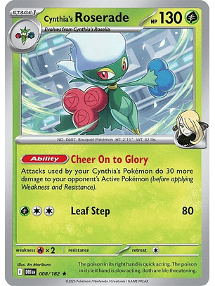 Cynthia's Roserade - 008/182 - Holo Rare - DRI