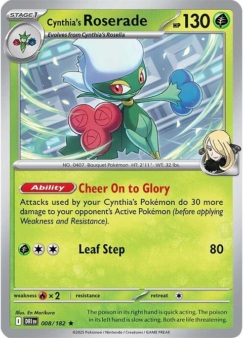 Cynthia's Roserade - 008/182 - Holo Rare - DRI
