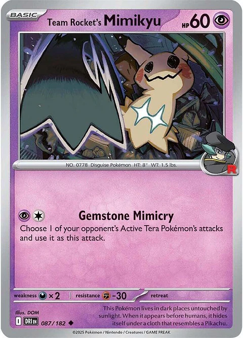 Team Rocket's Mimikyu - 087/182 - Uncommon - DRI 