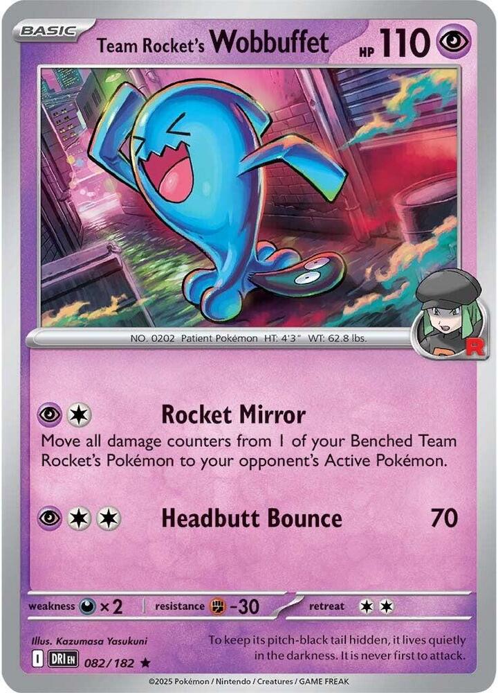 Team Rocket's Wobbuffet - 082/182 - Holo Rare - DRI  1