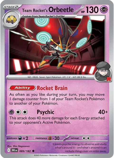Team Rocket's Orbeetle - 089/182 - Uncommon - DRI 