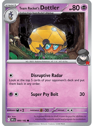 Team Rocket's Dottler - 088/182 - Common - DRI 