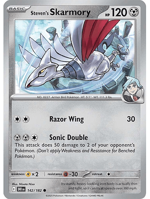Steven's Skarmory - 142/182 - Common - DRI 
