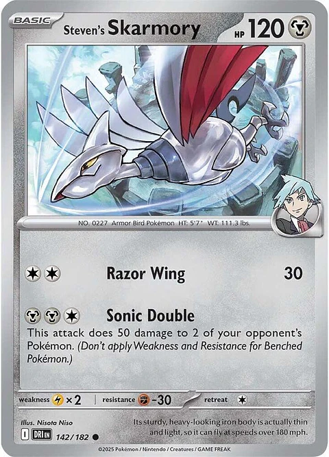 Steven's Skarmory - 142/182 - Common - DRI 