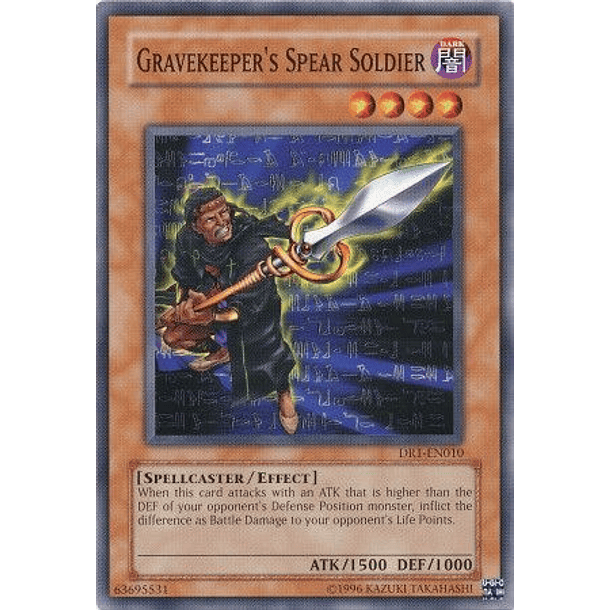 Gravekeeper's Spear Soldier - DR1-EN010 - Common