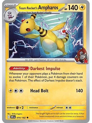 Team Rocket's Ampharos - 074/182 - Uncommon - DRI 