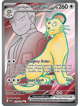 Team Rocket's Persian ex - 219/182 - Ultra Rare - DRI 