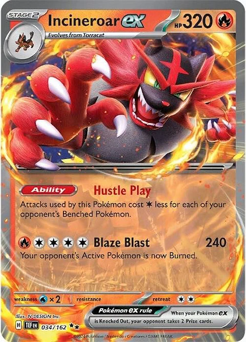 Incineroar ex - 034/162 - Ultra Rare - Tef